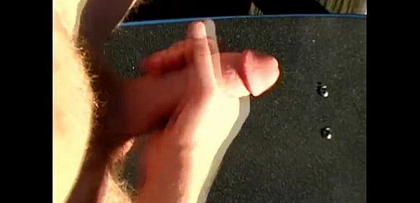  Teen Skater Boy Caught wanking Outdoors